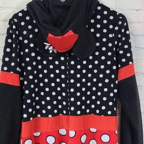 Minnie Mouse Small Fleece Jumper Plush Hood Pajamas One Piece Union Suit Onesie - Picture 3 of 11